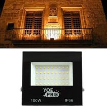 Refletor led 100 w - holofote - branco frio - bivolt - resistente à água
