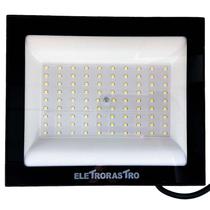 Refletor Led 100W 6500K 10000Lm Preto Ip66 Bivolt Eletrorastro