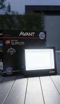 Refletor Led 100W Avant Bivolt Cor Branco Frio 6500k IP66 Compacto Com garantia de Fabrica Original Para Iluminação Externa