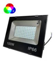 Refletor led 100w holofote ip66 rgb