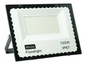 Refletor LED 100W Mini Substitui Halógena 500W Branco Frio IP67 Holofote Econômico Bivolt Refletor LED 100W Mini Substitui Halógena 500W Branco Frio IP67 Holofote Econômico Bivolt