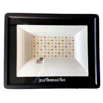 Refletor Led 100W Rgb Preto Ip66 Bivolt Eletrorastro