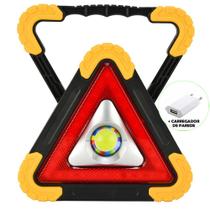 Refletor LED 15W Triângulo Portátil Recarregável LED COB Amarelo + Carregador CBRN16341