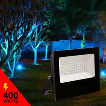 Refletor Led 400w Azul Bivolt SMD Ip67 Resistente a água Luz Iluminação - Athlanta