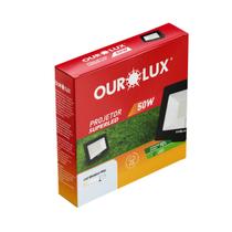 REFLETOR LED 50W 6500K Bivolt SLIM PRETO - OUROLUX