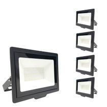 Refletor Led 50w Branco Frio Holofote Prova D'água Kit com 5