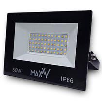 Refletor LED 50W Holofote Prova D'água Frio - Maxxy