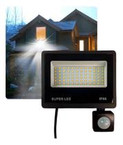 Refletor Led 50W + Sensor Presença + Dia Ou Noite Embutido C