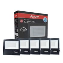 Refletor Led Avant 100W 3000K Bivolt Preto 5 Unidades