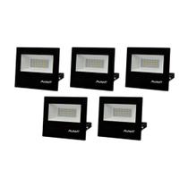 Refletor Led Avant 20W 6500K Bivolt Preto 5 Unidades