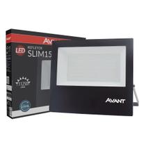 Refletor LED Avant Slim Amarelo 3000K 15000 Lúmens - 200W, Bivolt, Preto Refletor LED Avant Slim Amarelo 3000K 15000 Lúmens - 200W, Bivolt, Preto