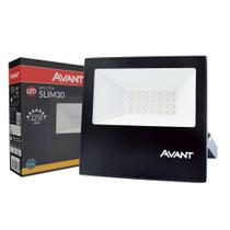 Refletor LED Avant Slim Amarelo 3000K 2250 Lúmens - 30W, Bivolt, Preto