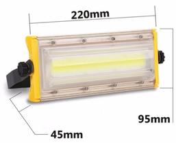 Refletor LED COB 50 Watts em alumínio- 6500K - 4500 Lumens - 3536