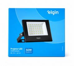 Refletor LED Elgin 50W Preto IP65 Bivolt 6500K 2750 Lumens para Exterior