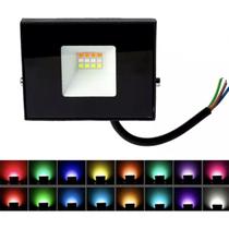 Refletor Led Exterior 10w Rgb Colorido Ip66 Com Controle