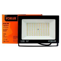 Refletor Led Foxlux Bivolt 100w 3000k Preto Refletor Led Foxlux Bivolt 100w 3000k Preto