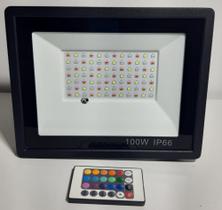Refletor Led Holofote 100w Bivolt 80% Rgb Colorido C/ Controle
