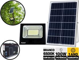 Refletor Led Holofote 100w + Painel Placa Solar Completo Ip65 Avant