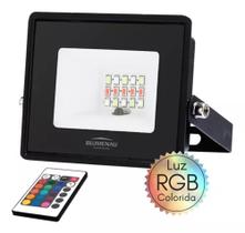 Refletor Led Holofote 20w Rgb Colorido C/ Controle E Memoria Bivolt - Blumenau Iluminação