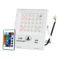 Refletor Led Holofote Externo 50w Rgb 16 Cores Ip67 Bivolt 127/220v Branco Rgb Refletor Led Holofote Externo 50w Rgb 16 Cores Ip67 Bivolt 127/220v Branco Rgb
