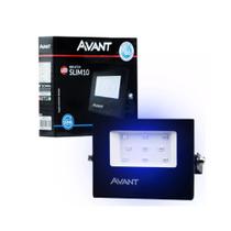 Refletor Led Luz Azul Slim10 10w Prova Dágua Bivolt Avant