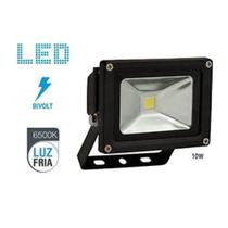 Refletor led luz fria 10w bivolt preto - Liege