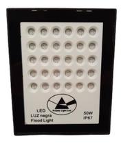 Refletor Led Luz Negra Uv 50W Bivolt Ip67 Ye-30011 Lunex