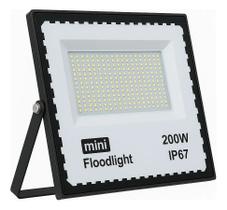 Refletor LED Mini Slim Bivolt 200W Holofote Potente IP67 À Prova D'água Iluminação Externa Jardim