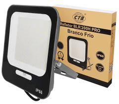 Refletor Led Preto Pro 200W Bivolt Branco Frio Ip66