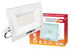 Refletor Led Pro Branco 20W Bivolt Branco Frio 6500K