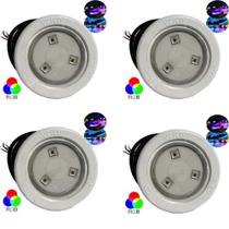 Refletor LED RGB 4.5w para Piscinas de Fibra 4 Unidades 124025 FLUIDRA