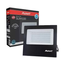 Refletor LED Slim 100W 6500K 7500LM Bivolt Luz Branca - Avant