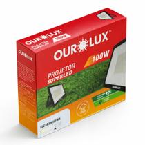 Refletor led slim 100w bivolt 6500k ip65 branco frio ourolux