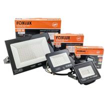 Refletor Led Slim 10W Biv Preto Luz Amarela Foxlux Refletor Led Slim 10W Biv Preto Luz Amarela Foxlux