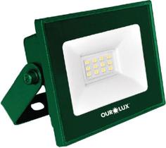 Refletor led slim 10w verde biv ourolux