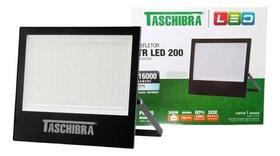 Refletor Led Slim 200w 6500k Preto Taschibra Bivolt Cor Da Luz Branco-friotensao