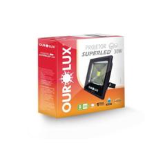 Refletor LED Slim 30W Ourolux Bivolt 6500K Preto