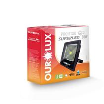 Refletor LED Slim 30W Ourolux Bivolt 6500K Preto