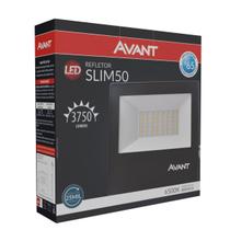 Refletor Led Slim 50w Bivolt Branco Frio 6500k Avant