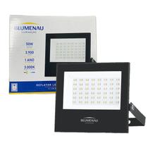 Refletor Led Slim 50w Branco Quente 3000K IP66 Luz AMARELA