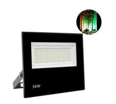 Refletor Led Slim 50W Verde 5000 lumens Micro SMD Exterior Holofote IP67 Externo A prova de Água e Poeira