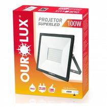 Refletor LED SLIM IP65 100 watts Bivolt 6500K Branco Frio OUROLUX