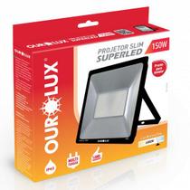 Refletor LED SLIM IP65 150 watts Bivolt 6500K Branco Frio OUROLUX