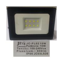 Refletor led smd 10w slim bivolt branco quente
