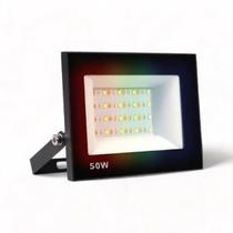 Refletor Led Smd 50W Rgb Com Controle