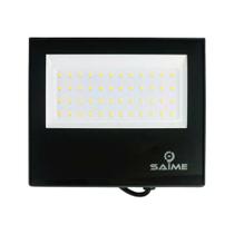 Refletor Led SMD Slim 50W 6000K Preta IP65 Embuled & Saime