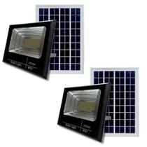 Refletor Led Solar 2 Kits Completos 200W Branco Frio 6500K