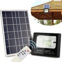 Refletor Led Solar 300w Holofote Bateria Placa Controle Ip67