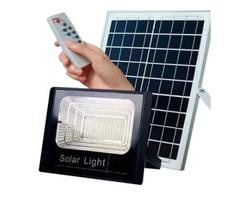 Refletor Led Solar 300w Holofote Bateria Placa Controle Ip67