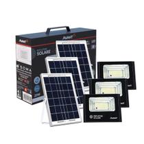 Refletor Led Solar Avant 25W Preto 6500k Luz Branca 3 Uni.